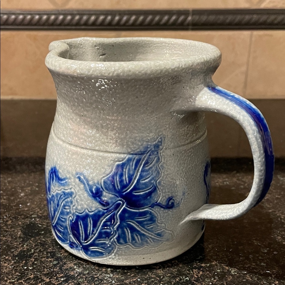 David Eldreth beautiful signed handmade piece of Blue and Gray Pottery Pitcher
